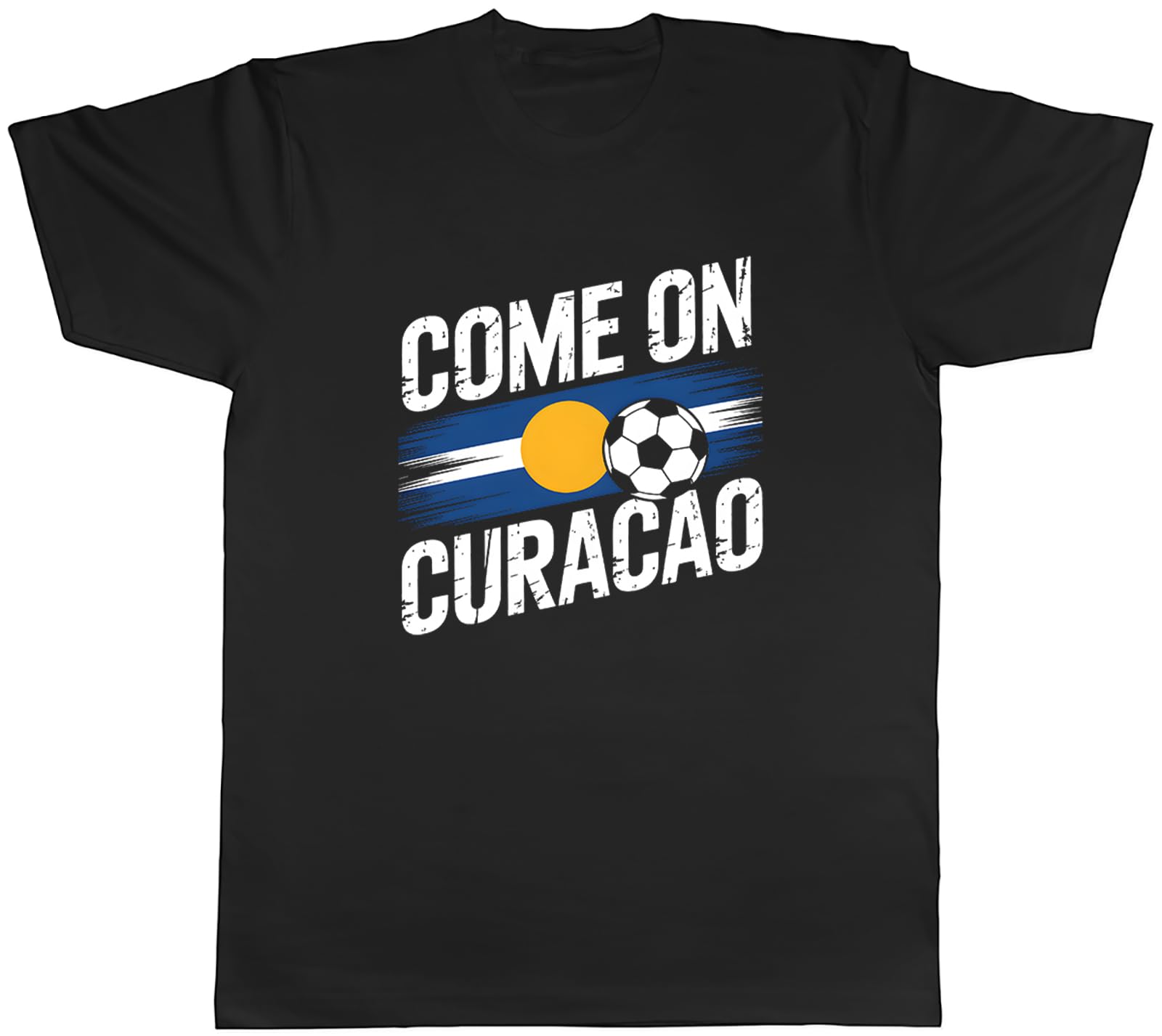 Shopagift Come on Curacao Supporter Football Fan Mens Black T-Shirt Tee