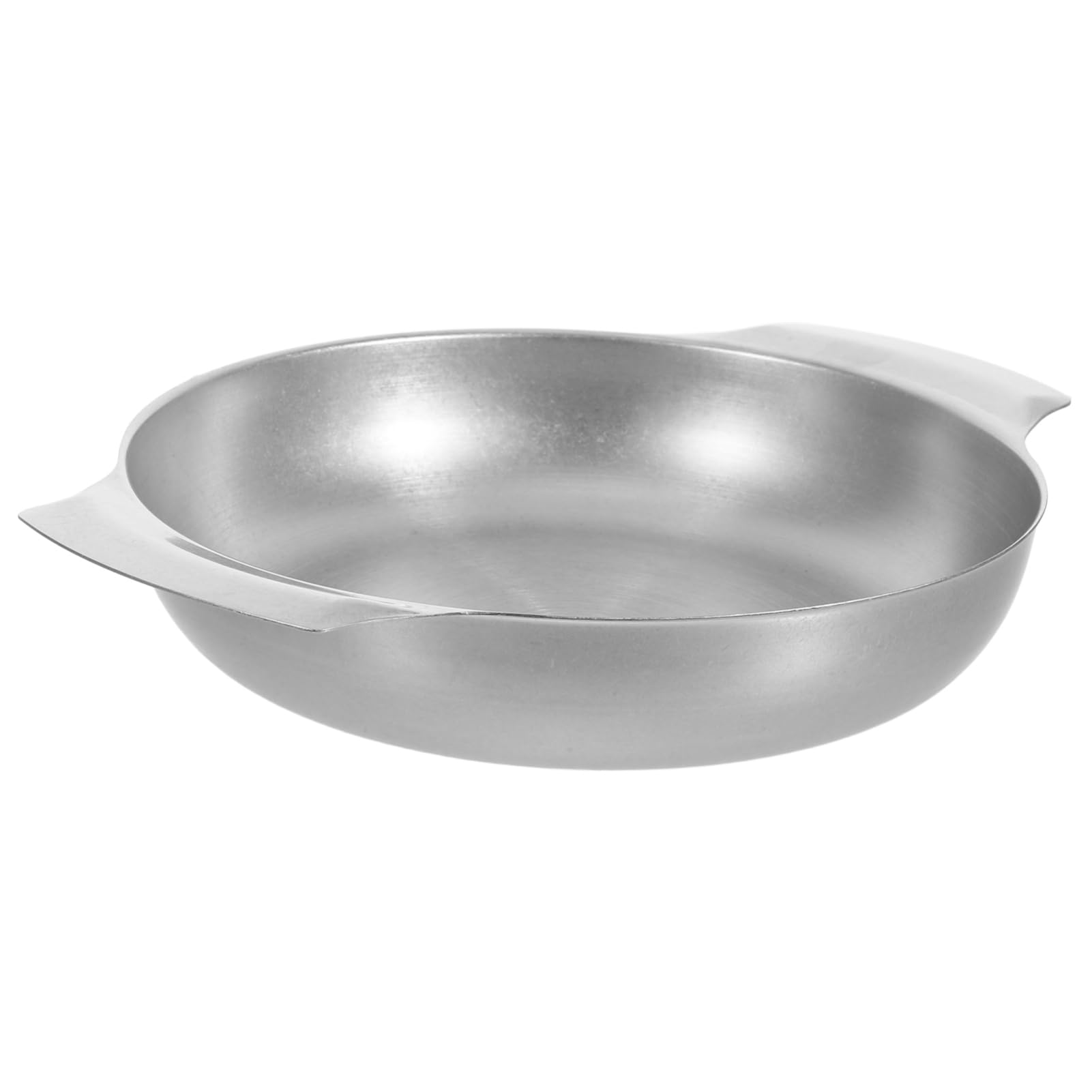 Luxshiny Olla con Doble Asa Estilo Retro Pequeña de Acero Inoxidable Resistente Corrosión y Versátil para Cocinar en Casa y Asar