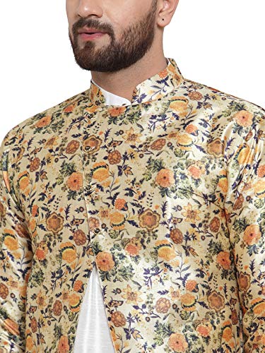 Image of ABH LIFESTYLE Men's Dupion Silk Kurta Pyjama & Ethnic Jacket Set