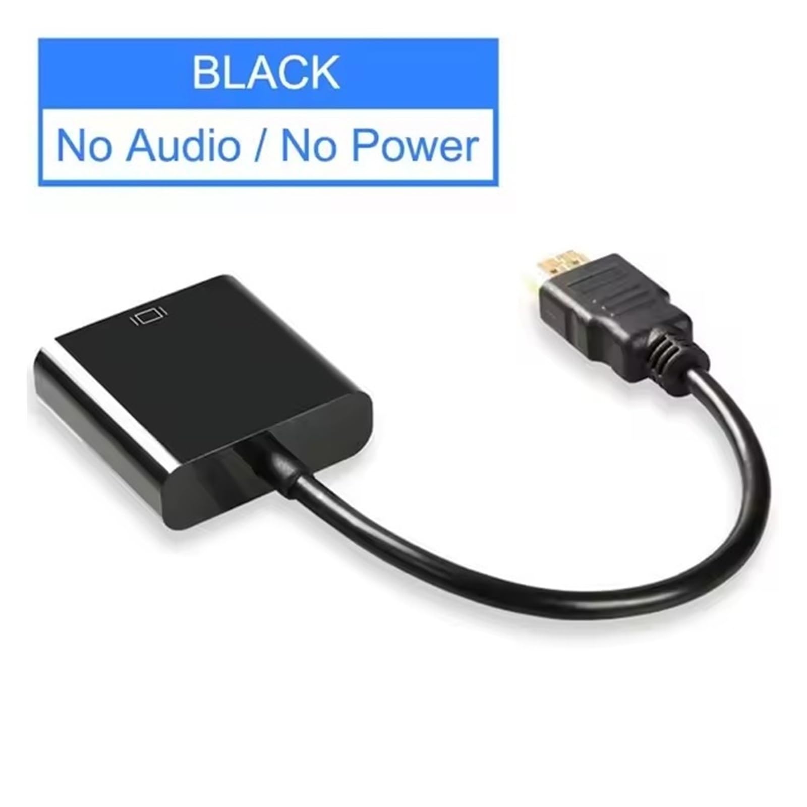 Adattatore da HDMI a VGA 1080p con porta audio e alimentazione per computer portatile PC proiettore (HDMI a VGA nero)