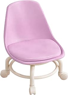 Leefasy Low Rolling Stool, Short Back Stool, Pedicure Stool, Small Rolling Stool for Adults and, Durable Height, Pink