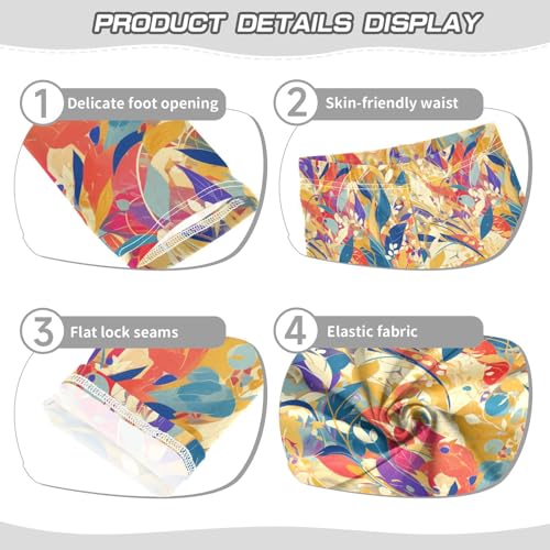 KLL Vintage Floral Pattern Modern Oil Painting Toddler Girl Legging Fashion High Waisted Lounge Pants Running3