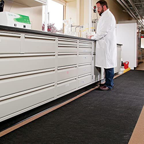 Image of PIG Grippy Floor Mat | Industrial Entrance Mat with Adhesive Backing | 4' x 100' Mat Runner | Black | GRP48200-BK