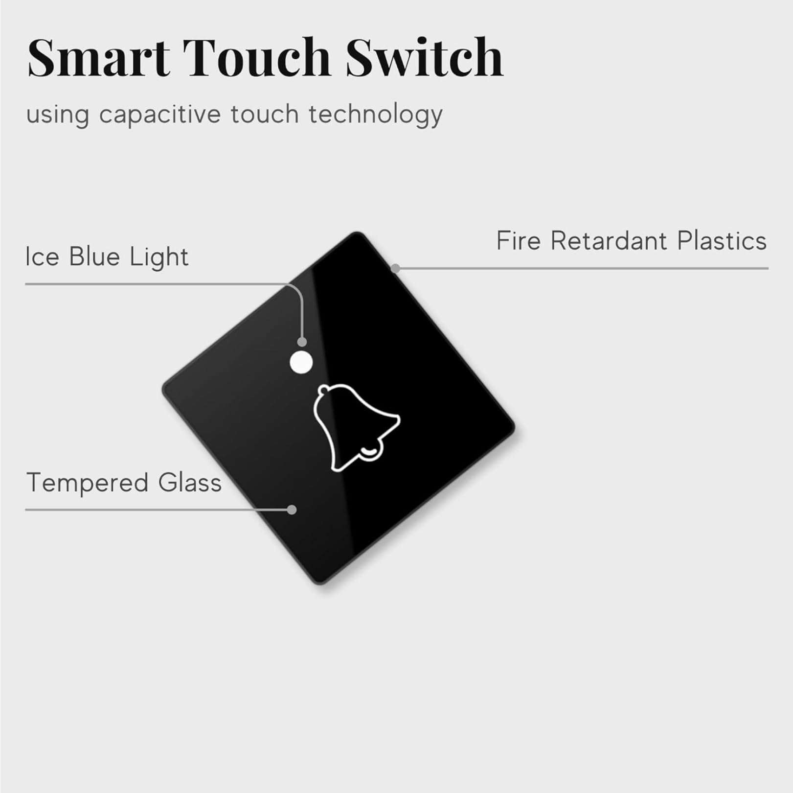 IOTICS Touch Door Bell Switch (Grey Variant) — Amazon image 3