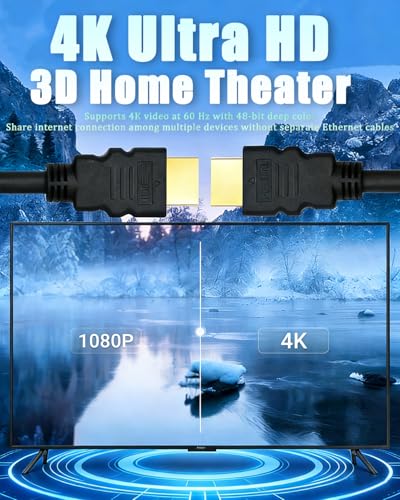 Image of 4K High-Speed HDMI Cable 10ft | HDMI 2.0, 18Gbps, PVC Jacket, Supports Ethernet, Compatible with 4K TV, PS5, Laptop, Monitor, Projector, VR
