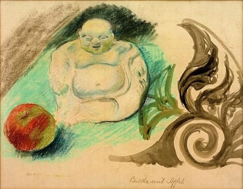 PMEFGJDPE Famoso Stampa Pittura Arte Murale Della Pittura Buda con fruta de August Macke per L'arredamento del Soggiorno 60x90cm