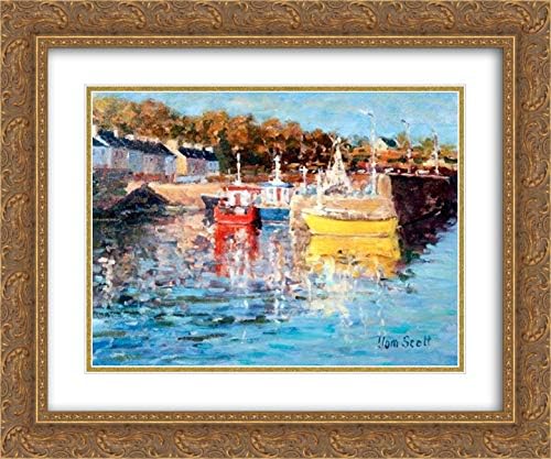 Roundstone Reflections, Connemara 24x20 Gold Ornate Frame and Double Matted Museum Art Print by Tom Scott