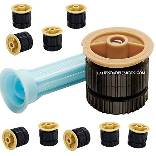 Pack 10 Tobera para difusores de riego. Alcance 5,20 Metros. Ángulo Regulable 0 a 360º