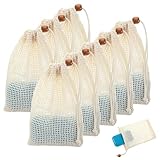 Ouligay 8 Stück Seifensäckchen Sisal Seifenbeutel mit Kordelzug, Beige Natur Seifen Säckchen...