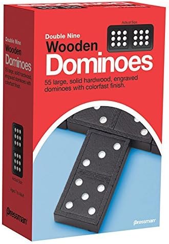 Pressman PRE-1621-12B Juguetes Doble Nueve Dominó (juego de 24)