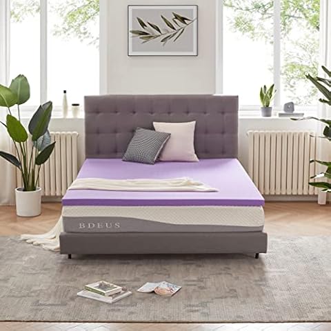 SINWEEK 2 Inch Gel Memory Foam Mattress Topper Ventilated Soft Pressure Relieve Mattress Pad, Breathable Bed Topper, CertiPUR-US Certified, Queen Size