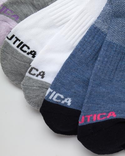 Image of Nautica Womens No Show Athletic Low Cut Socks 6 Pack | Moisture Wicking Dri-Motion Fabric, Cushioned Key Areas, Banded Arch Support, No Show Low Cut, Shoe Size 4-10