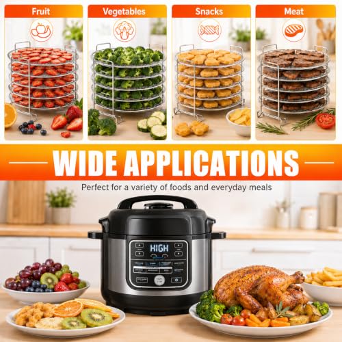 Podoy Dehydrator Rack 304 Stainless Steel, 5-Tier Stackable Air Fryer Rack by Podoy - Used condition - Image 7