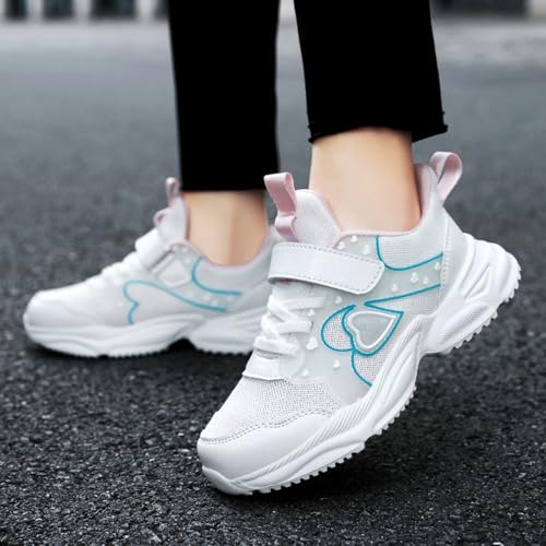 IWIHMIV Girls' Athletic Shoes Girls Slip On Shoes Breathable Toddler Running Walking Sports Sneakers3