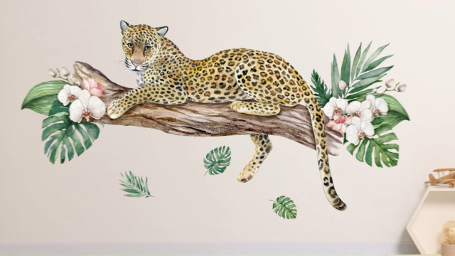Vinilo Decorativo Yovkky Cheetah Leopardo 35x16 pulgadas miniatura 7