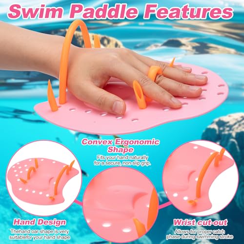 Set de 4 paletas de mano para natación con clip nasal y tapones miniatura 3
