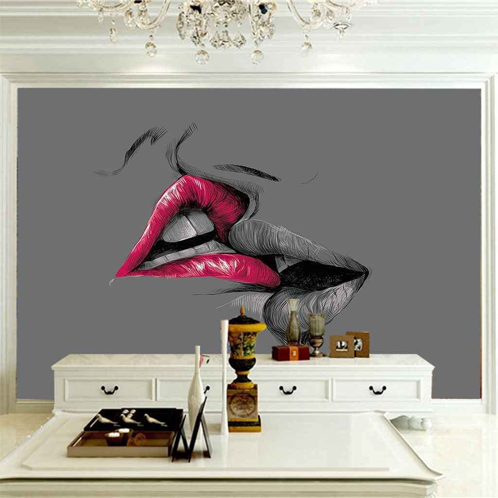 Pintura Moderna Personajes Abstractos De Pareja Gris 3D Wall Mural Wallpapers, Custom Wallpaper 3D Mural, Hotel Dormitorio Sala De Estar Sofá Tv Fondo Pared Decoración Del Hogar Wall Art Wall Posters