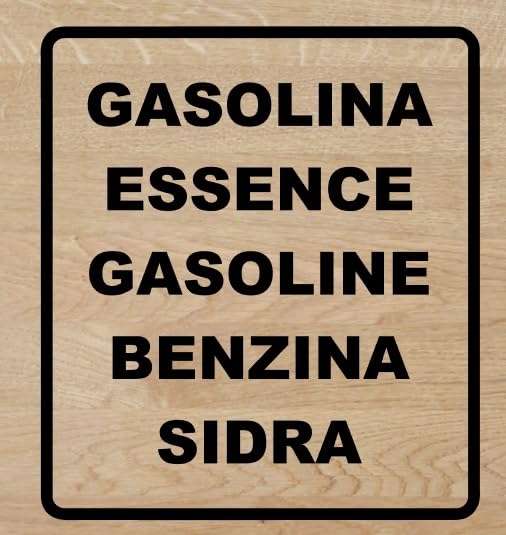 Desconocido Vinilo de Corte Pegatina Gasolina BENZINA Sidra 15x13,5cm (Negro)