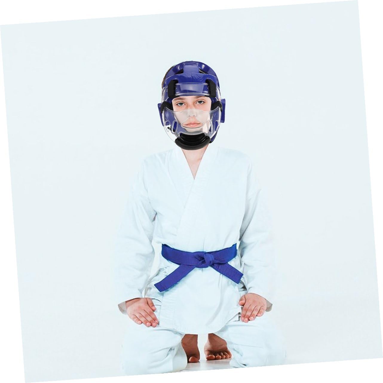 Casco Protettivo per Bambini Taekwondo e Karate Schiuma Traspirante, Costruzione Leggera, Vestibilità Regolabile per Allenamento Arti Marziali
