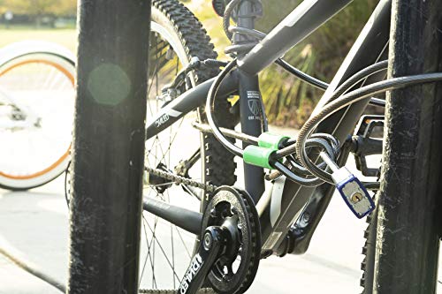 Vascer Bike Cable Lock - 15Ft Security Cable W/Loops -Heavy-Duty Anti-Theft Braided Steel W/Vinyl Coating -Locking Accessories For Bicycle, Motorbike, Boat, Ladder, Gate, Mower & Equipment(15 Feet) #TOP2