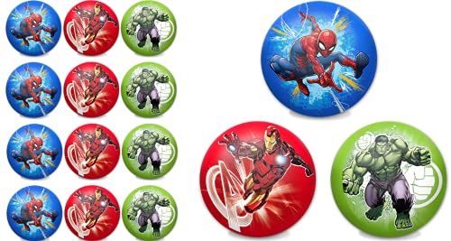 JA-RU Marvel Avengers Squeeze Stress Balls (12 Units Assorted) Spiderman, Hulk & Ironman. Soft Foam PU Ball Stress Reliver Fidget Toys for Kids & Toddlers Play Ball Favorite Games DEF-6902-12