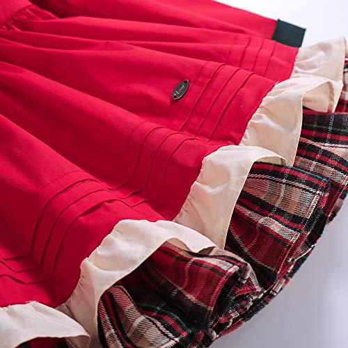 Pettigirl Girls Red Long Sleeve Clothing Toddler Vintage Ruffle Layer Party Birthday Fancy Dresses4
