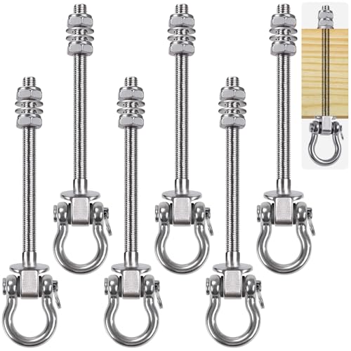SELEWARE Lot de 6 Support de balançoire Robuste, 235 mm, Crochets de balançoire pour Chaise de hamac de Yoga à Poutre en Bois et en Acier, Sac de Frappe