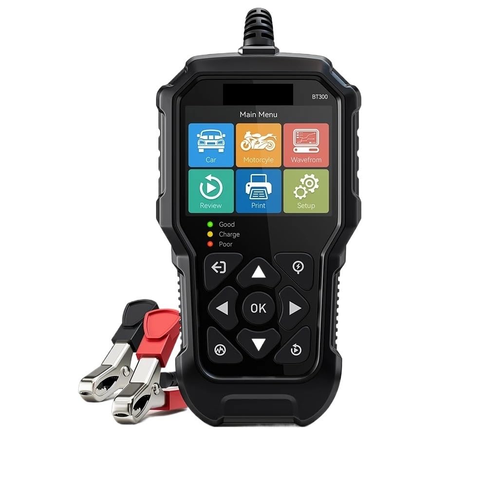 BT300 5-3000 CCA Car Battery Tester 6V 12V Automotive Charging Cranking Scanner Tools for Motorcycle Truck SUV