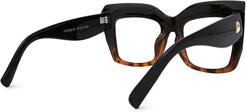 Miniatura 7 de VOOGLAM Elegantes gafas cuadradas de gran tamaño con bloqueo de luz azul para mujeres y hombres, anti fatiga ocular, gafas UV Cassandra