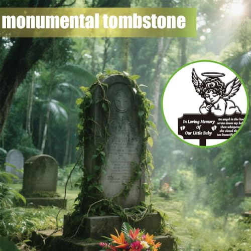 SUPERDANT Grabschmuck Wetterfest Baby Memory Metall Grabschmuck Winkel Baby Outdoor Dekor Tiere Metall Gartenstecker Dekorative Grab Deko Für Den Außenbereich Für Hof Rasen Terrasse