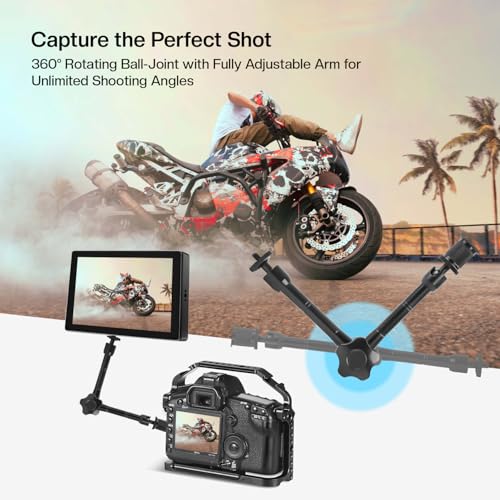 Image of HIFFIN 11 inch /28cm Adjustable Magic Arm with Ball Head, 1 /4 inch Screws for Flash /LED Light /Microphone /Monitor, Compatible with All Camera Cage, Max Load: 3.3lb /1.5kg