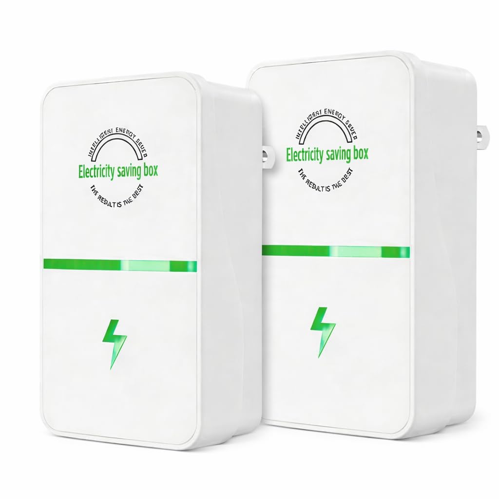 Electricity Saver Plug, Energy Saving Device for Home, Plug-in Power Saver, Voltage Stabilizer for Household Appliances, Easy to Use (2PCS)
