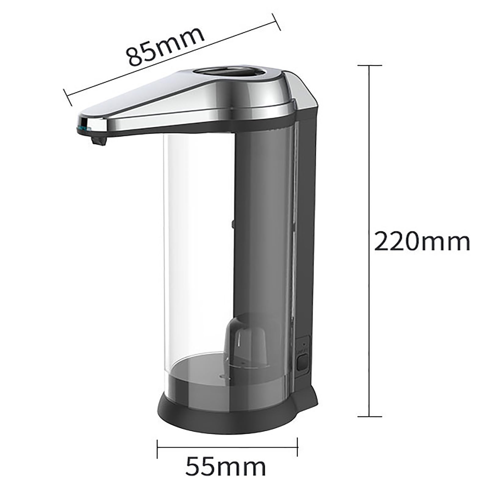 ERICAT Dispenser Automatico di Sapone, Macchina per Detersivo per Piatti Senza Contatto con Sensore di Movimento Intelligente, Volume di Sapone Regolabile a 6 Marce E Serbatoio da 450 Ml, per La Casa