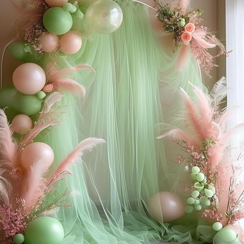 0,75 x 8 M Mariage Arche Tenture, Mariage Decor pour Arche de Mriage de pour Décoration Toile de Fond Rideau de Gaze de Fenêtre Voile Draperie Transparent...