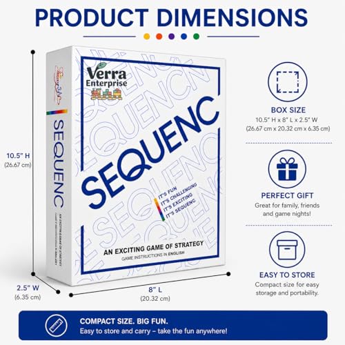 Image of The Original Verra Enteprise Sequenc, Strategy Game, Card Game, Board Game for Kids, Adults, Families, Educational, 2 to 12 Players, Activity Toy for Childrens, Gift Set for Kid, Ages 7+Year