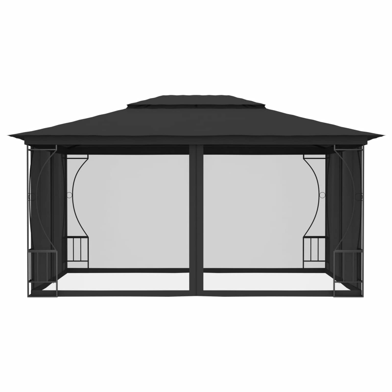 Gazebo con Rete 300x400x265 cm Antracite,Gazebo,Impermeabile,Anti UV,Gazebo da Giardino,Gazebo Esterno-48598