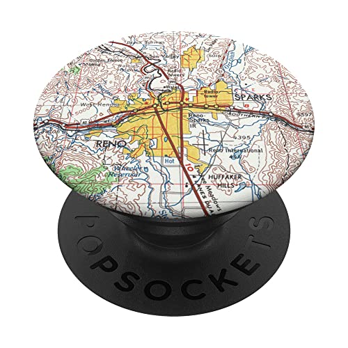 Mapa Vintage Reno NV (1971) PopSockets PopGrip Intercambiable