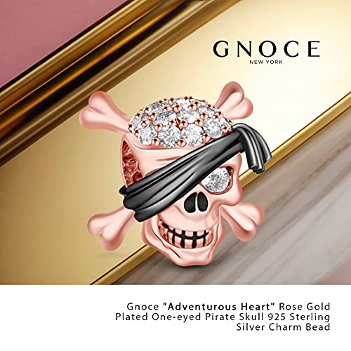 Image of GNOCE Skull Pendant Charm Silver Dangle Charms Bead fit Bracelet /Necklace Jewelry Gift for Women Men
