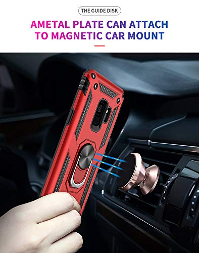 SORAKA Case for Samsung Galaxy S9 with 360 Degree Rotation Ring Holder Soft TPU Slim Fit Case Samsung Galaxy S9 Case with Metal Plate for Magnetic Car Phone Holder Blue