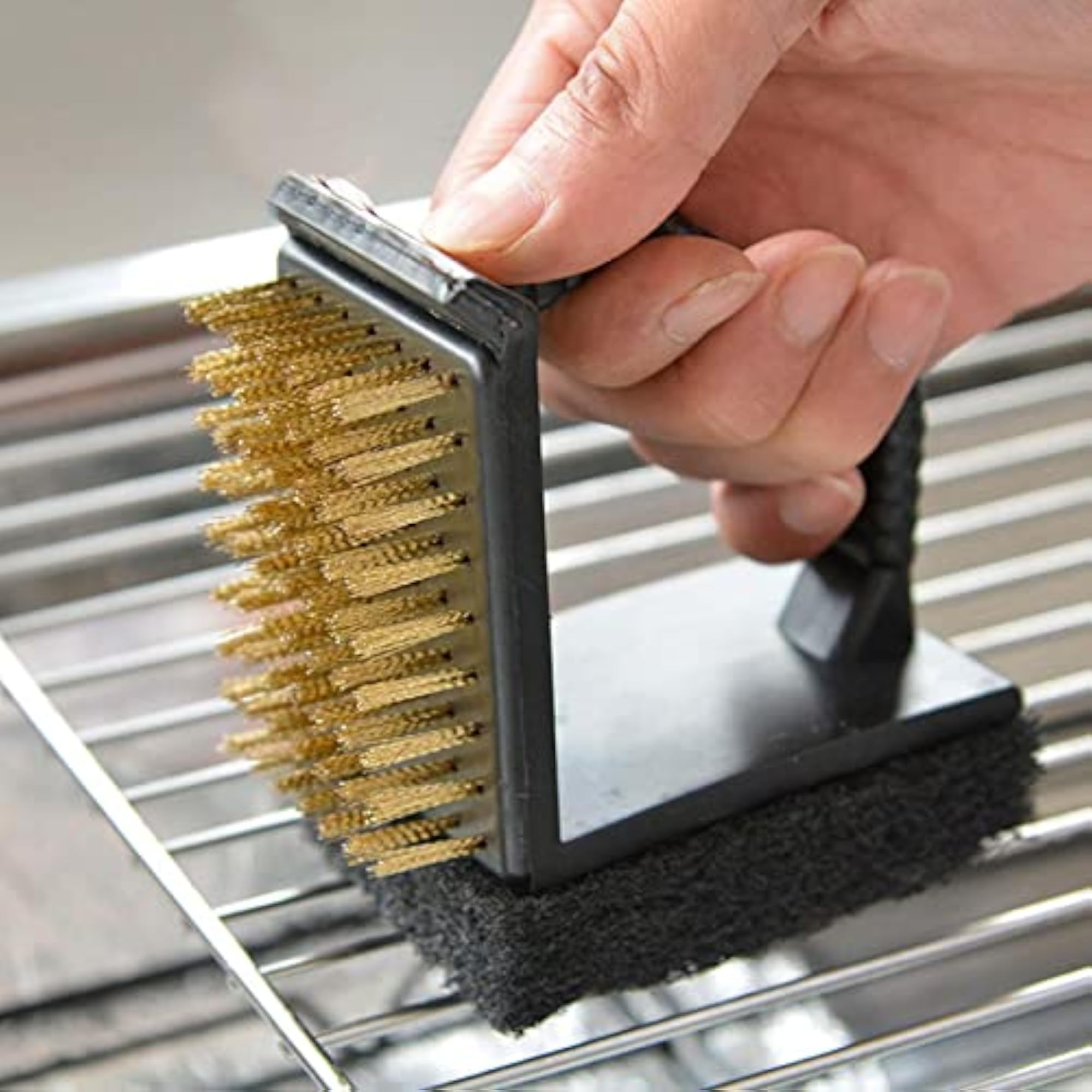 Grill Scrubbing Brush with Scraper for All Grates