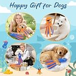 Zeaxuie Interactive Dog Toys for Chewers, 2 Pack No Stuffing Dog Toys for Teething, Squeaky Chew Toy to Keep Them Busy for Small and Medium Breed, Crinkle Octopus - Image 7