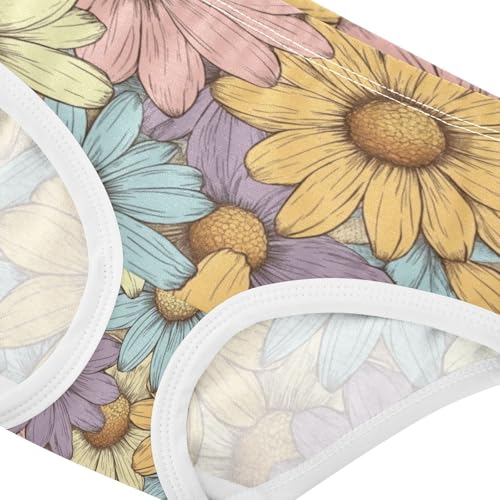 ZZKKO Farmhouse Daisy Flower Girls Underwear Toddler Panties for Girls Comfort Brief Size 2T-8Y3