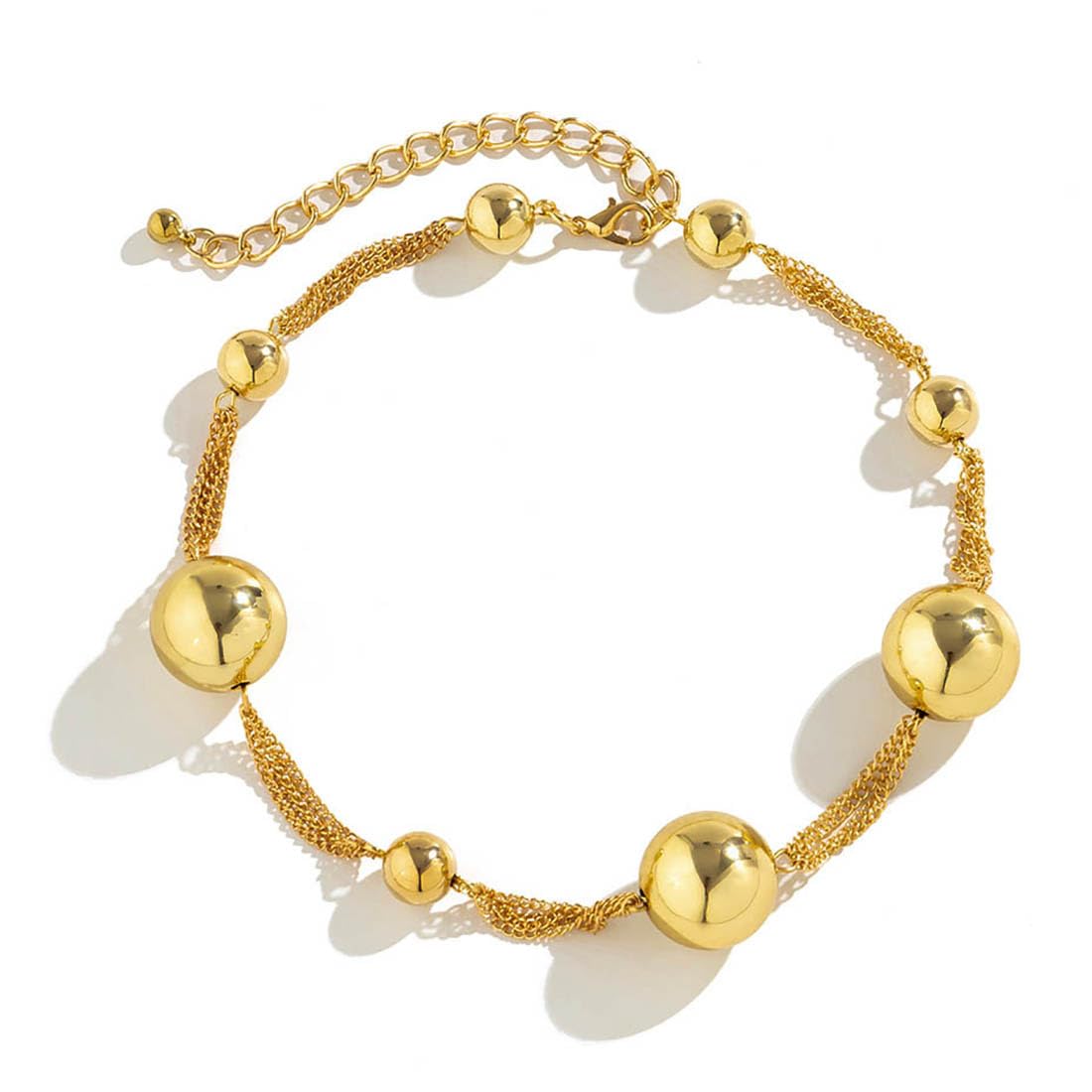 Danshinbow Geometric Round Sfera Choker Collana Catena