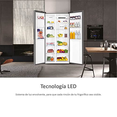 Haier-SBS-90-Series-3-HSR3918ENPG-Frigorifico-Side-by-Side-Americano-Apertura-90-grados-Tecnologia-Antibacterias-Motor-Inverter-Ancho-90cm-Capacidad-XXL-528L-Total-No-Frost-Clase-E-Inox