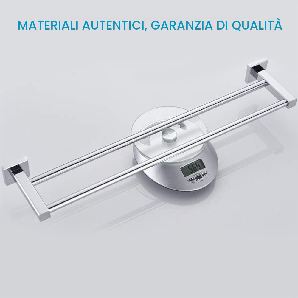 Portasciugamani multifunzione SUS304 in acciaio inox porta asciugamani da parete con doppio portasciugamani per il bagno