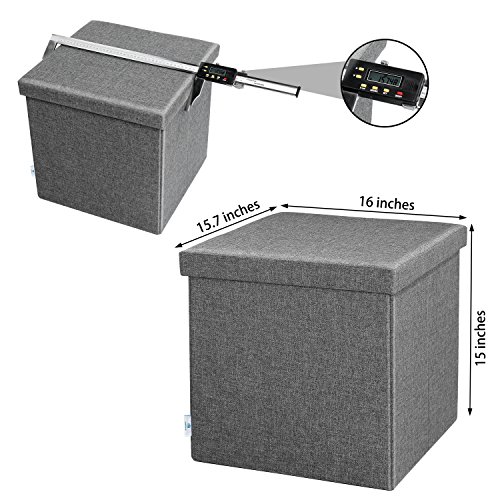 B FSOBEIIALEO armazenamento dobrável otomano apoio para os pés banquinho mesa de café assento peito