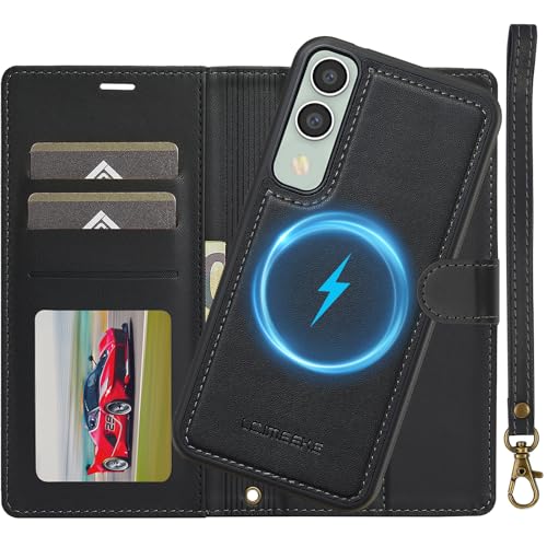 Étui Samsung S25 Edge Ailicici amovible 2 en 1 avec portefeuille magnétique