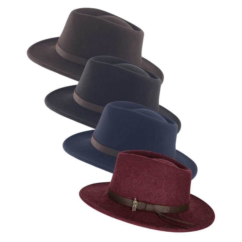 Walker and Hawkes Boston - Sombrero Unisex de Fieltro - Plegable