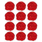 Confect Edible Red Rose Toppers β Pack of 12 Christmas Cake Decorations for Cupcakes, Cakes & Donuts β Vegan, Gluten-Free, Dairy-Free, Palm Oil-Free