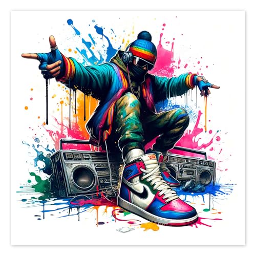 Posterlounge Hip Hop Style Poster de nobelart 60 x 60 cm Déco colorée Tableaux Décoration murale